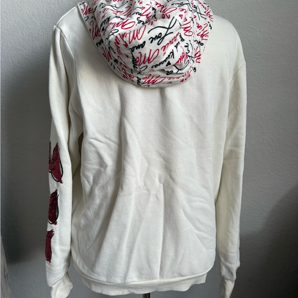 Women’s Walt Disney World Minnie Mouse Red Glitter Bow Zip Hoodie Size L - Picture 6 of 6